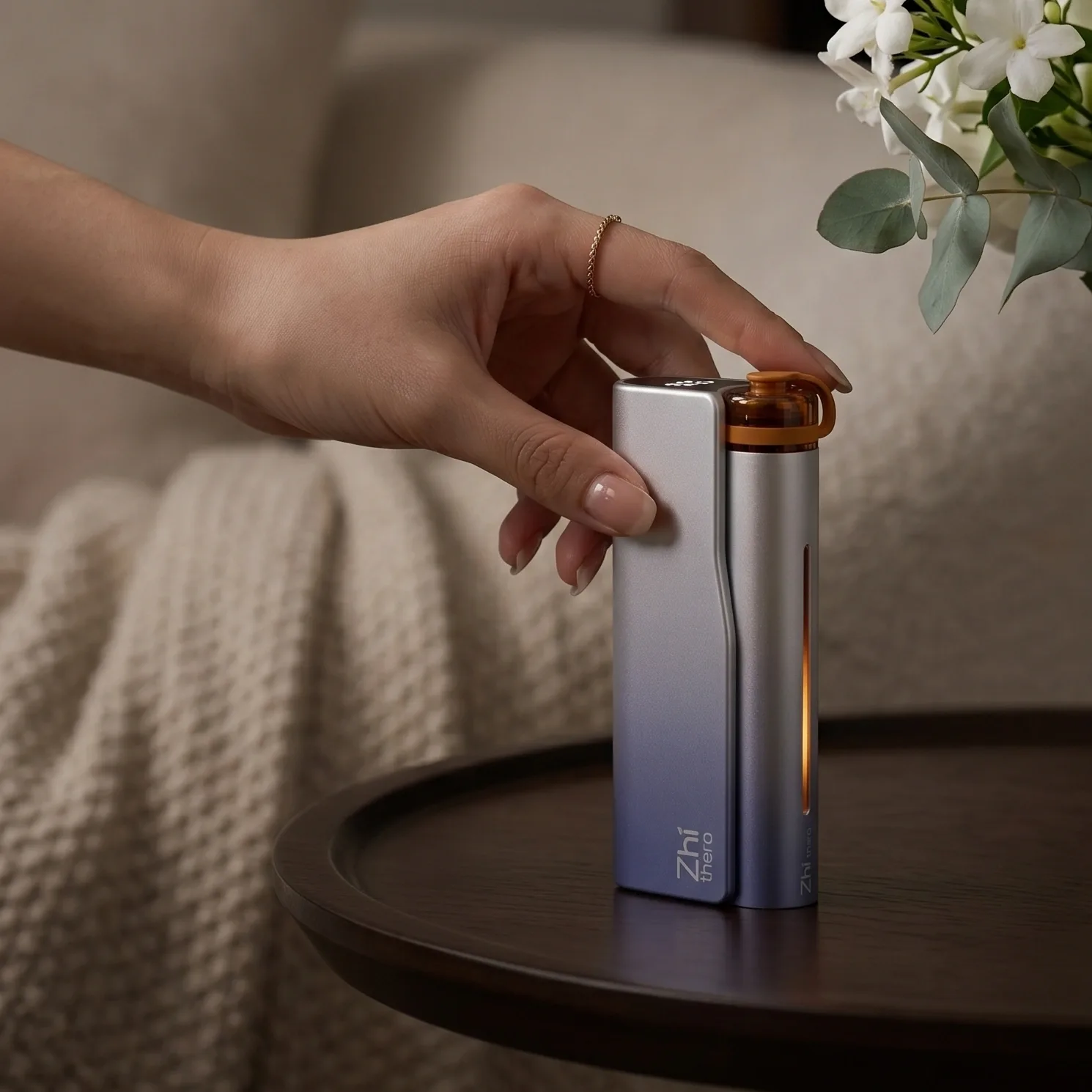 Zhithera Smart Portable Aromatherapy Waterless Nebulizing Diffuser – 3500mAh LED Rechargeable Essential Oil Diffuser (Cartridge included)