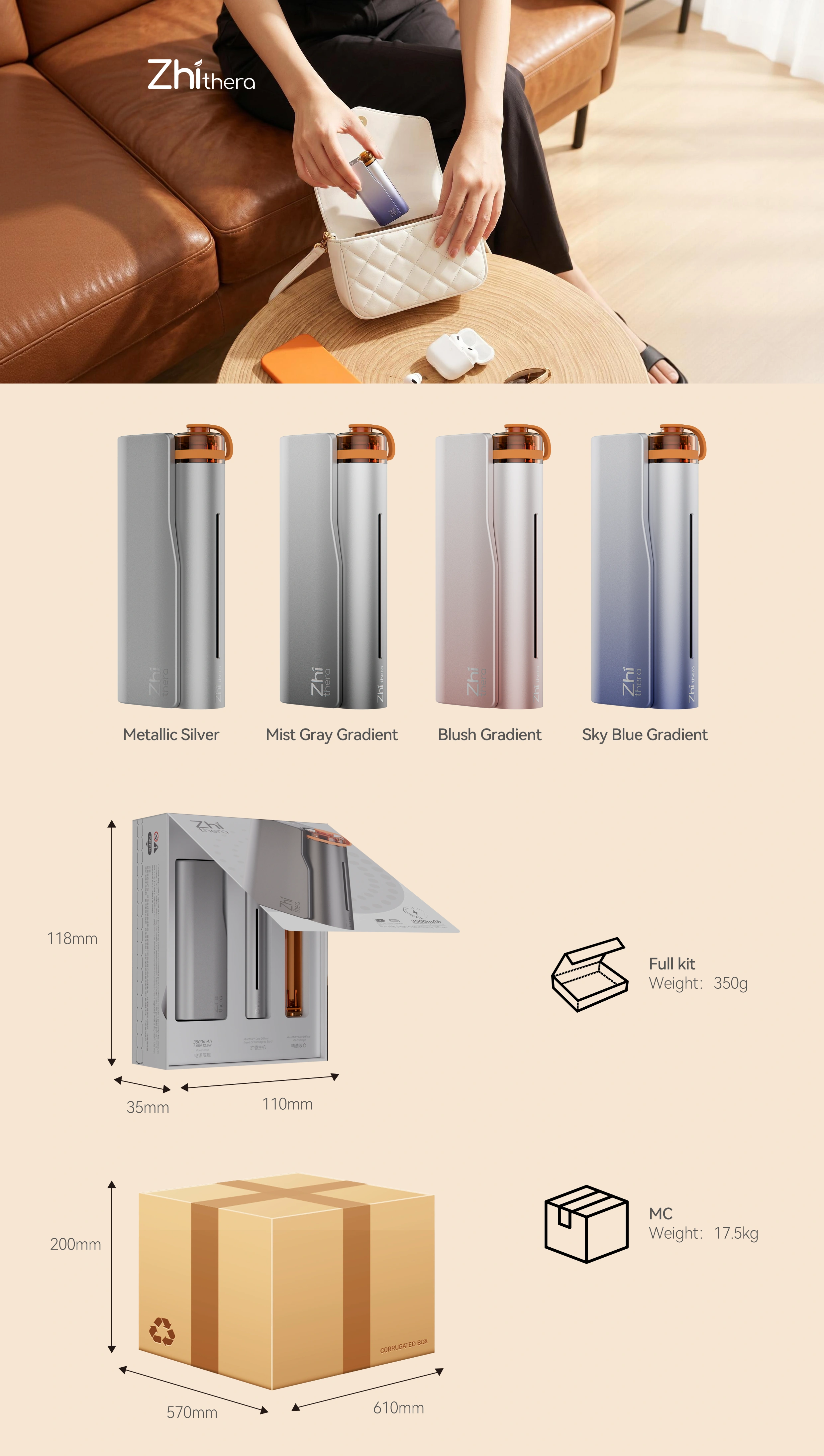 Zhithera D1 Waterless Nebulizing Diffuser specification sheet